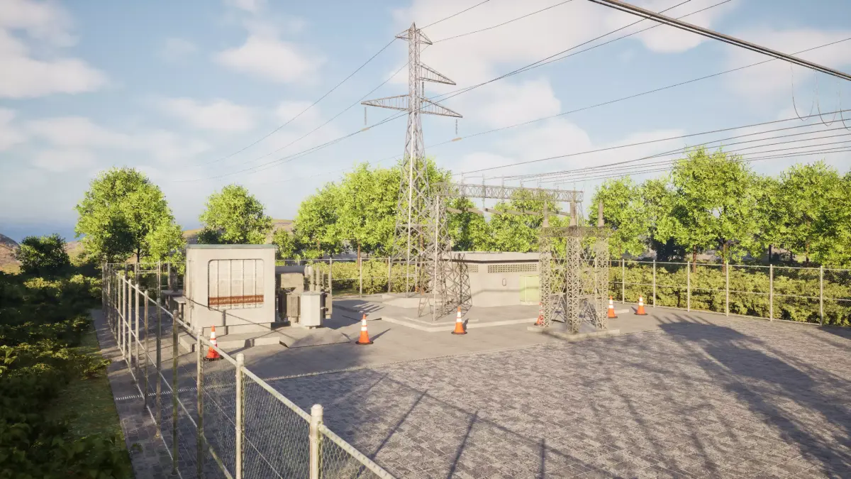 Electrical Substation Overview 3D model