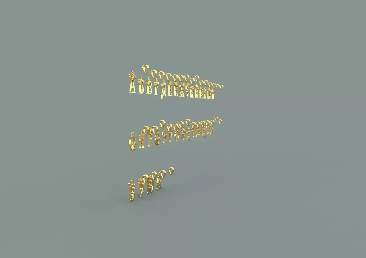 angels and the Russian alphabet 3D print model