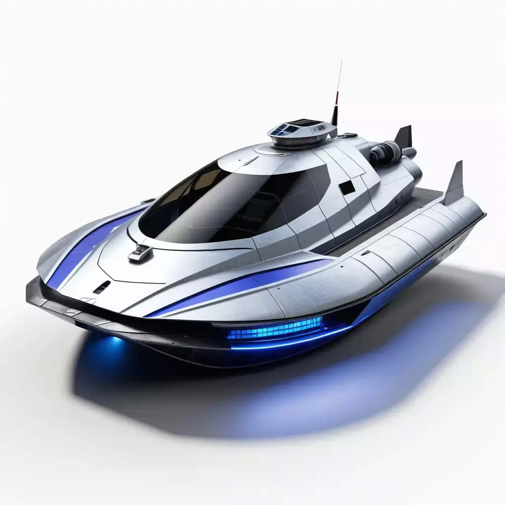 Futuristic SciFi Speedboat Vessel 3D model