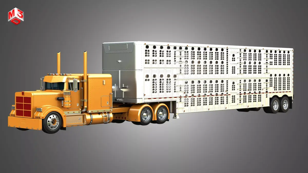 Marmon Truck Custom with Silverstar Truck Tarailer 3D Model Pack