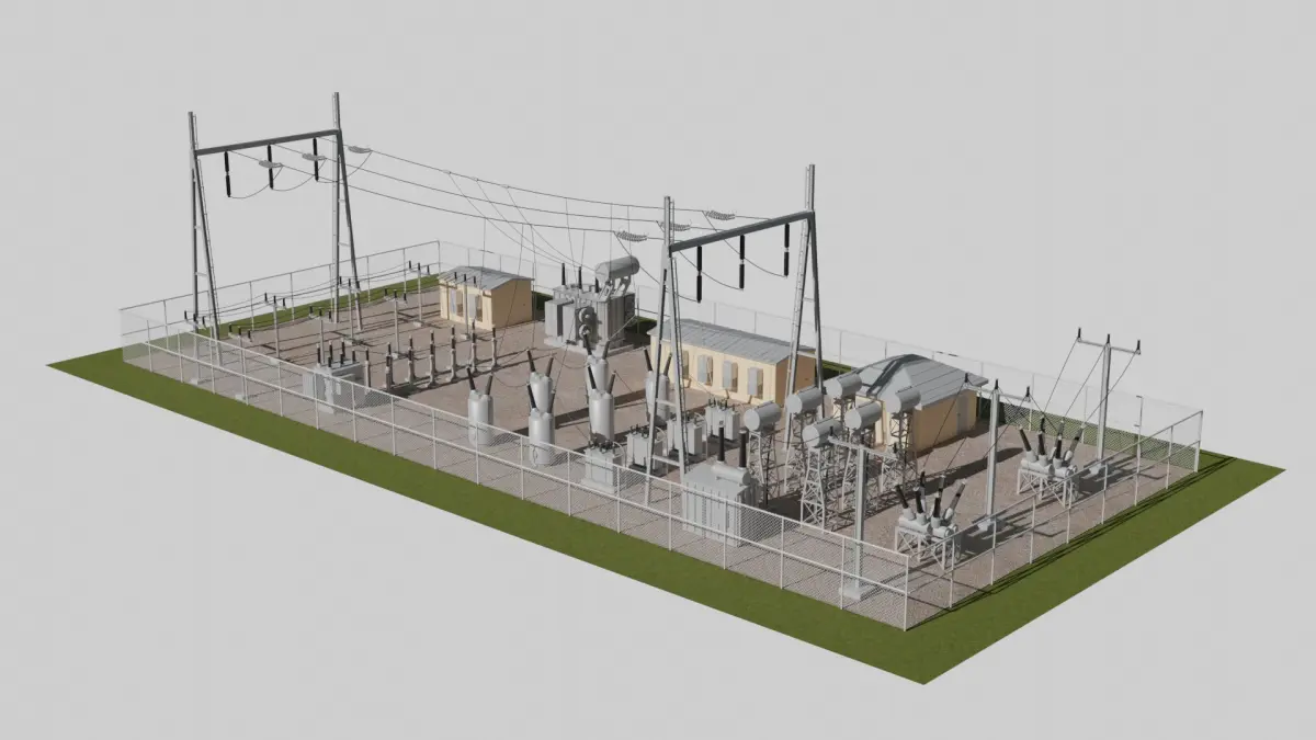 Substation Set 3 3D model