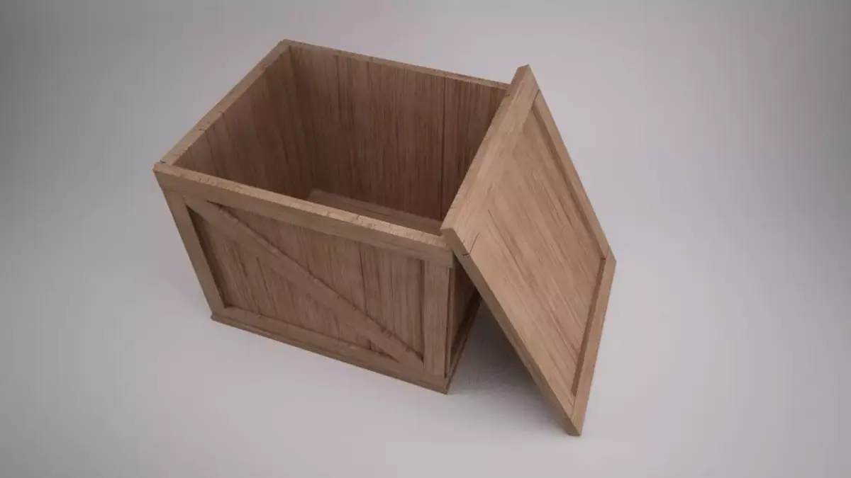 Wooden Crate 3D model 5