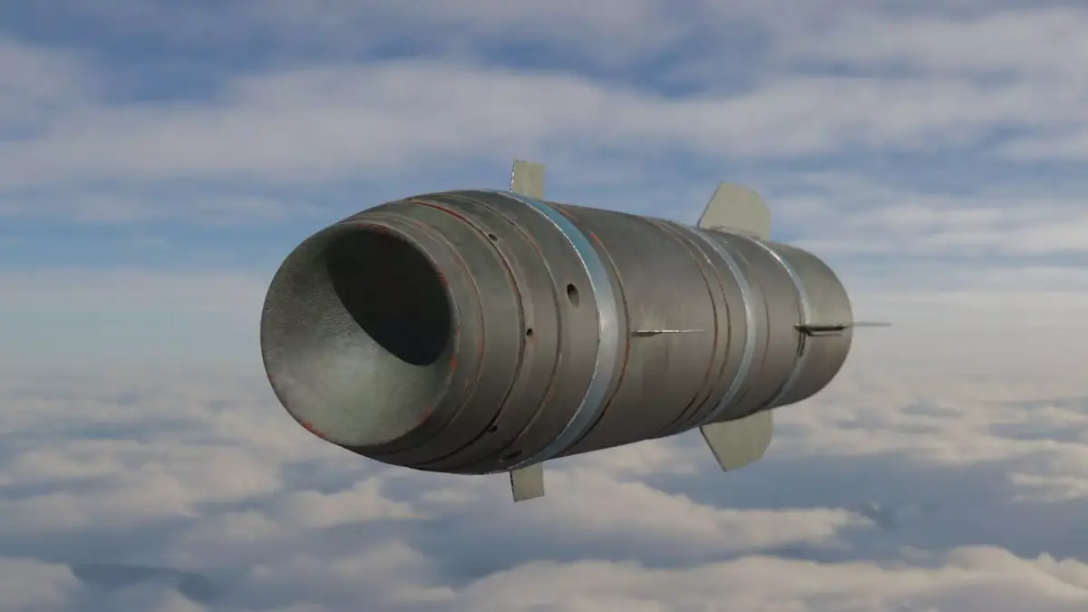 Rocket missile flying in sky Low-poly 3D model