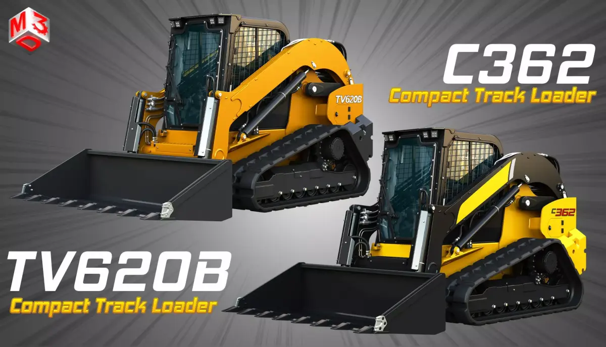 TV620B - C362 Compact Track Loaders  2 in 1 3D Model Pack