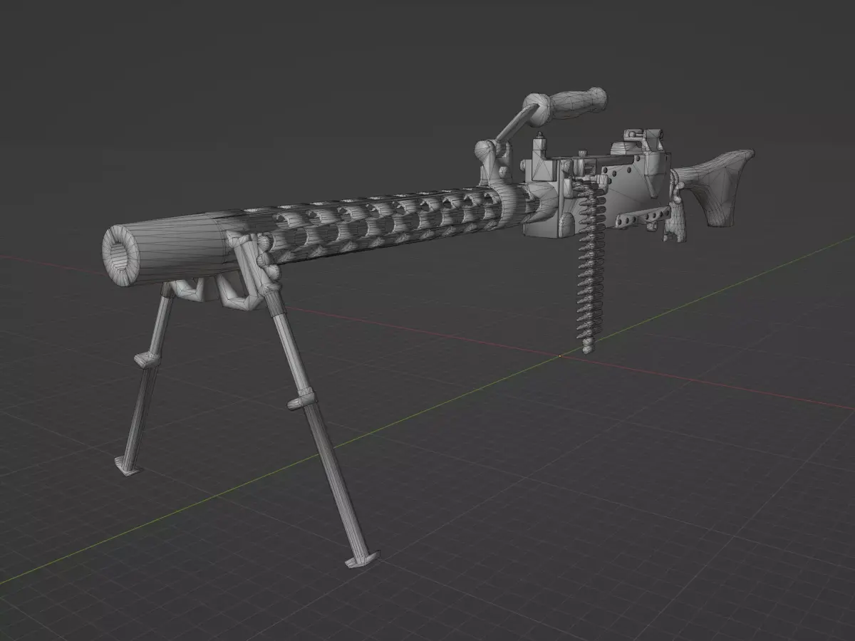 M1919 Browning cal 30 Low-poly 3D model