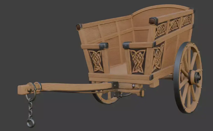 Ornate Wooden Carriage 3D Model 3D model buy