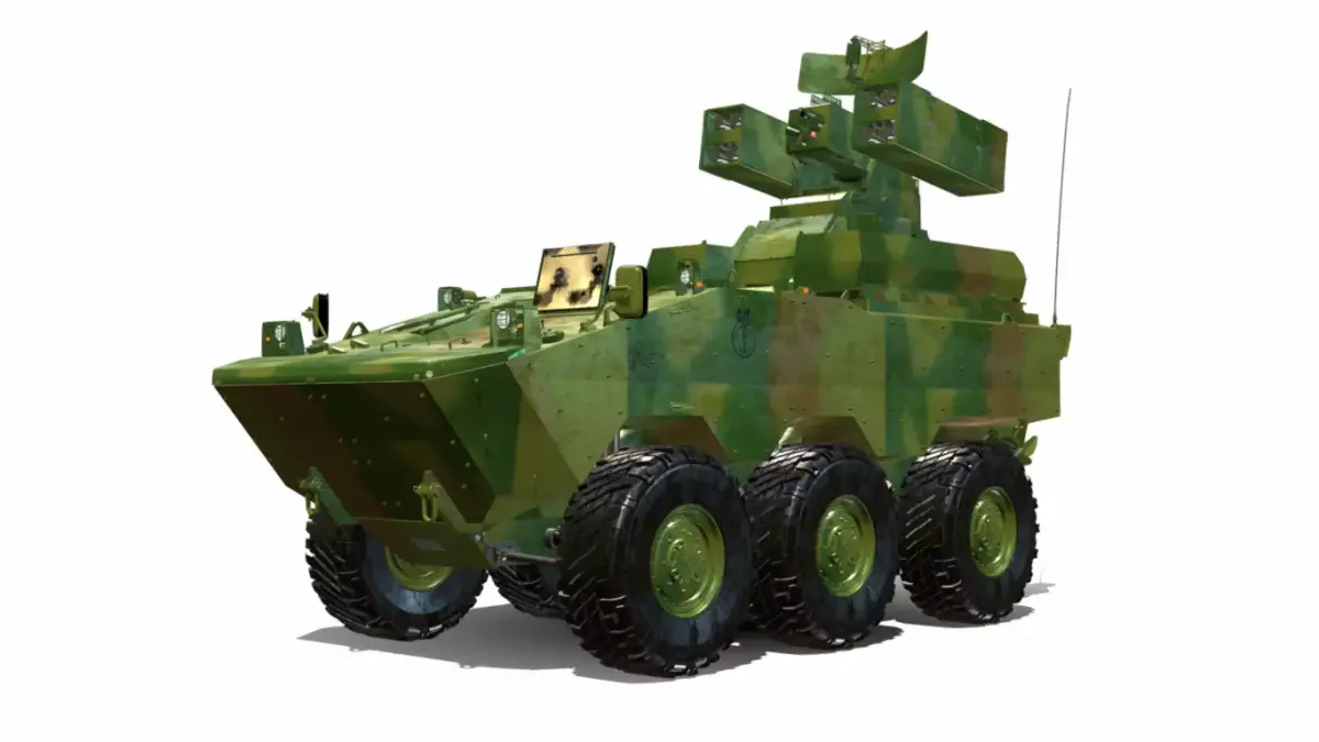 iveco guarani 6x6 cfn antidrone Low-poly 3D model