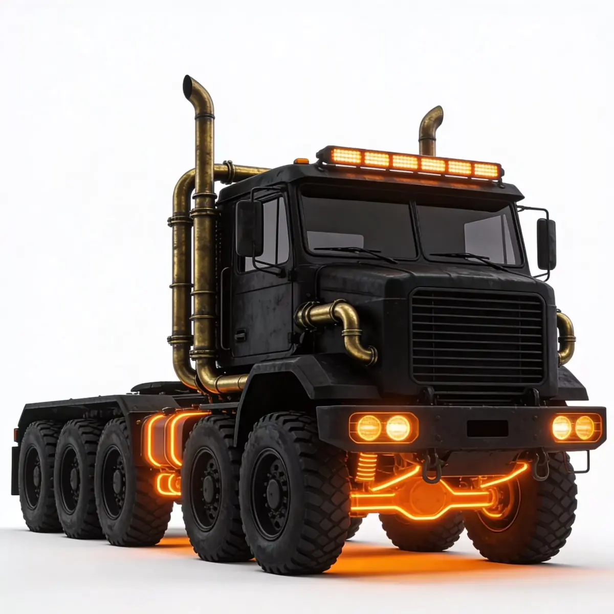 Leviathan-T Heavy Tactical Truck Low Poly 3D Model Low-poly 3D model