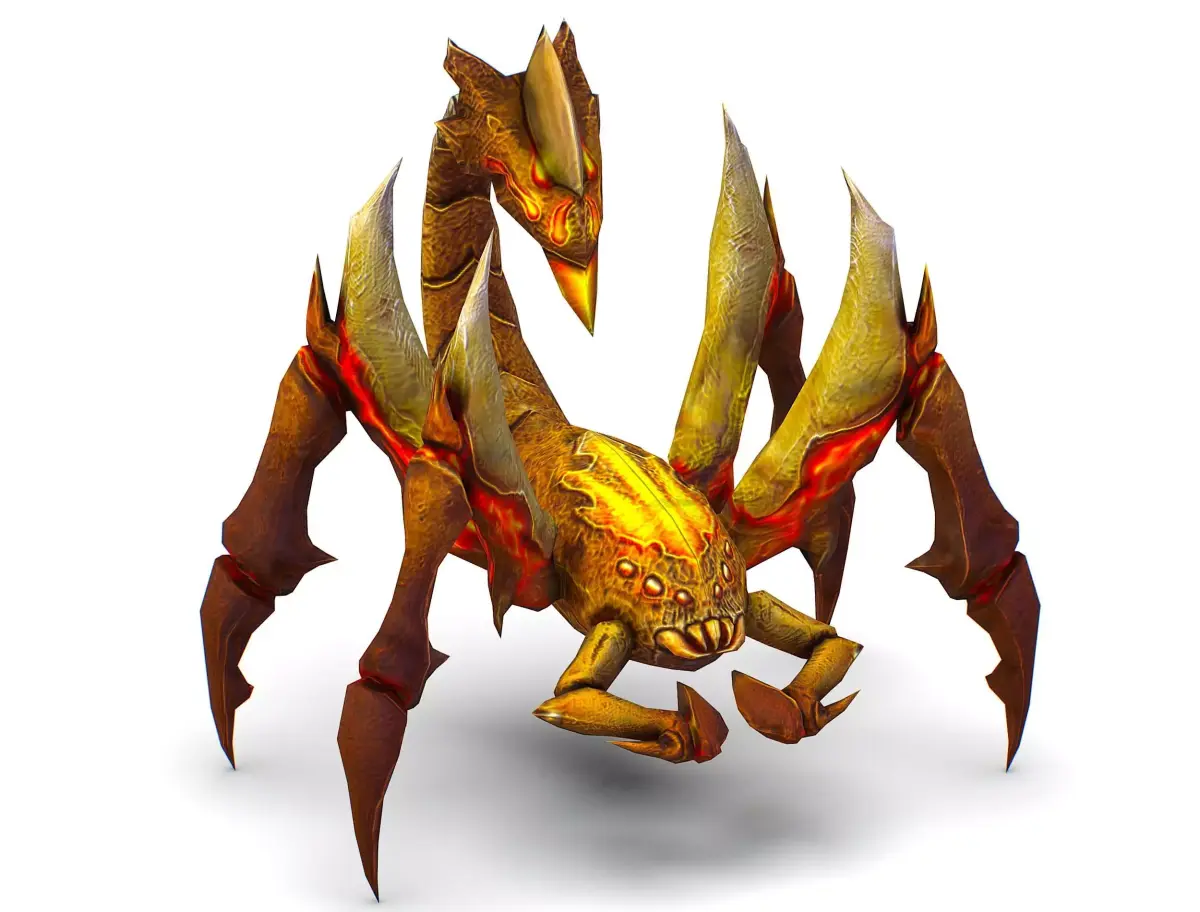 Low Poly Monster Yellow Scorpio Creature Low-poly 3D model