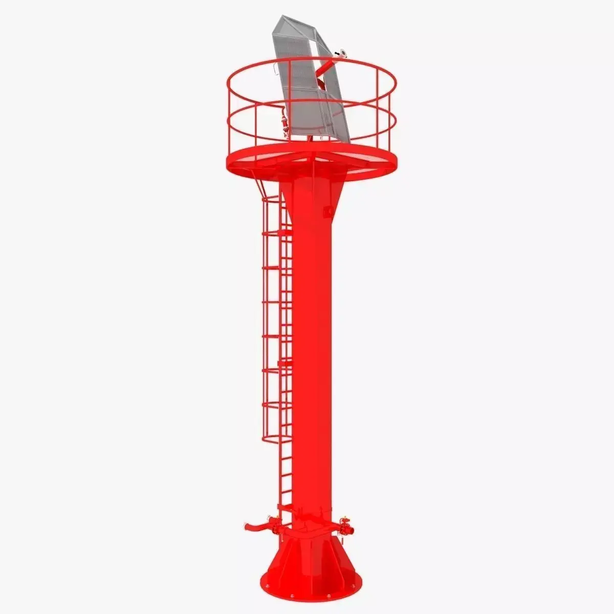 Armored Fire Tower With Fireman Water Spray 3D model