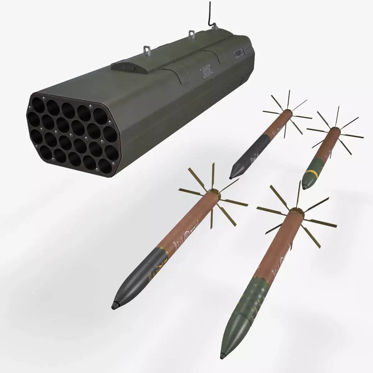 Telson 22 Launcher With Missiles Low-poly 3D model