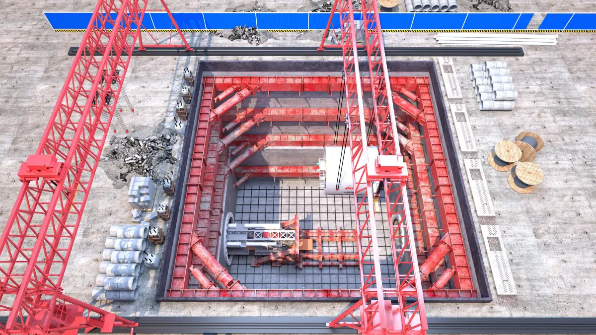 Subway tunnel excavation construction site 3D model