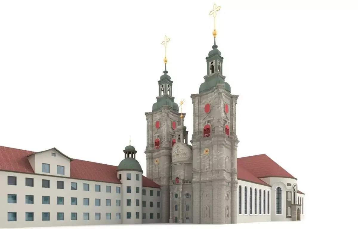 Abbey of St Gallen Switzerland 3D model