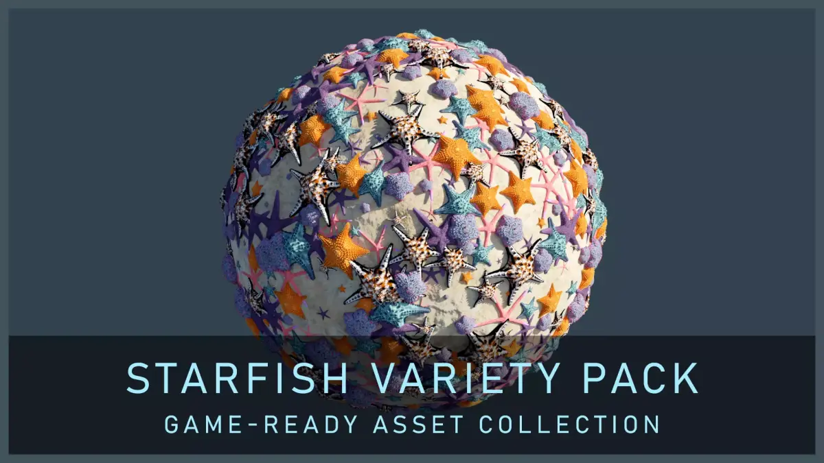 Starfish Variety Pack 4 Low-poly 3D model