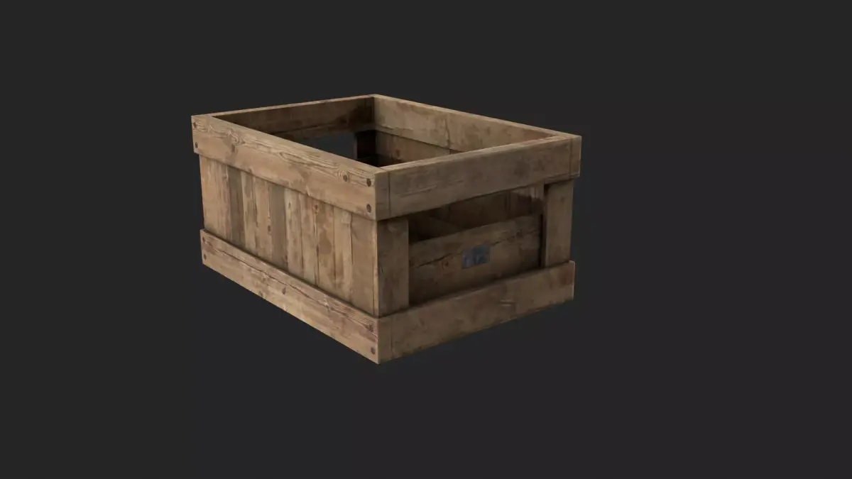 Wood box Low-poly 3D model purchase