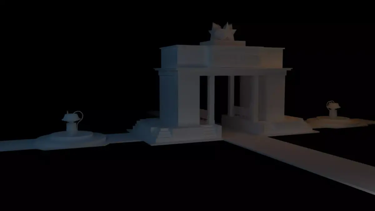 GHANA BLACK STAR SQUARE Low-poly 3D model