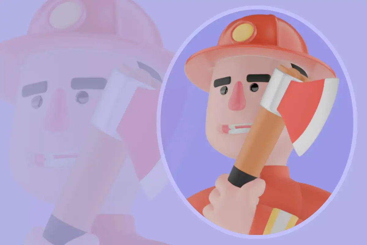 Stylized 3D Firefighter Running with Axe - Cartoon Male Model 3D model