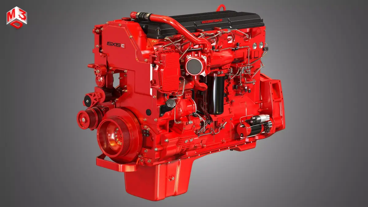 ISX15 Heavy Duty Truck Engine - 6 Cylinder Diesel Engine 3D model