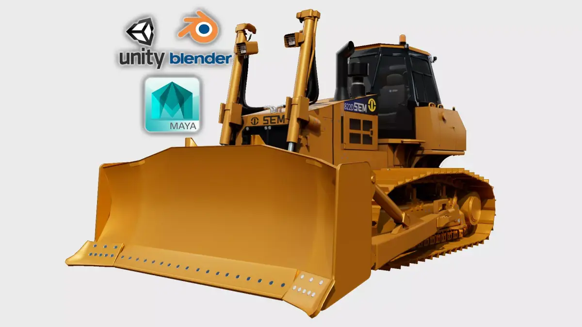 wheel Loader 3D model game ready Low-poly 3D model