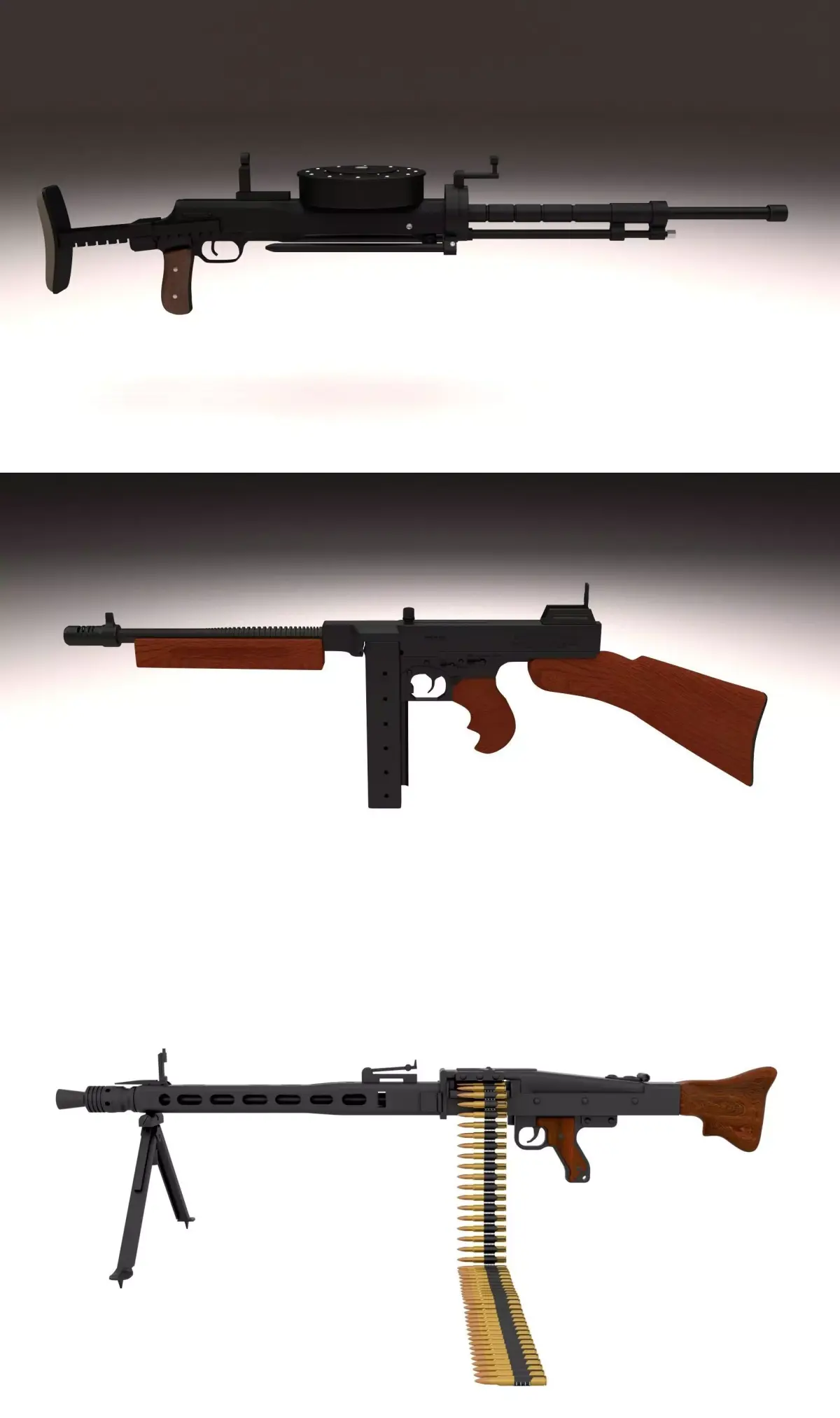 WW2 Machine Gun Pack 3D model