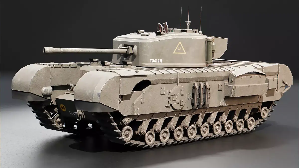 Churchill Mk VII A22F- WW2 British Heavy Tank Low-poly 3D model