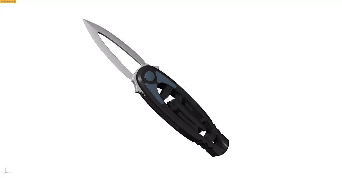 Outdoor military self-defense folding knife 3D model 3D model