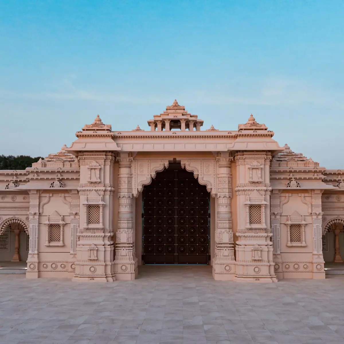 Temple Gate and Courtyard Low-poly 3D model