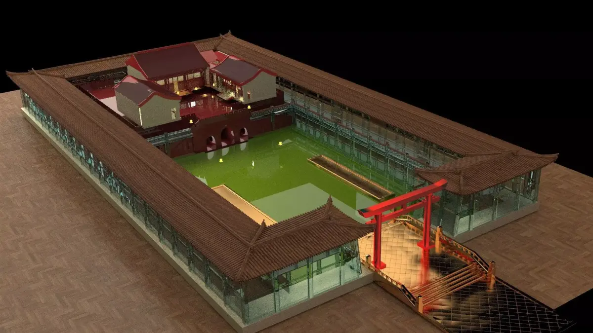 Chinese ancient house  3D model 6