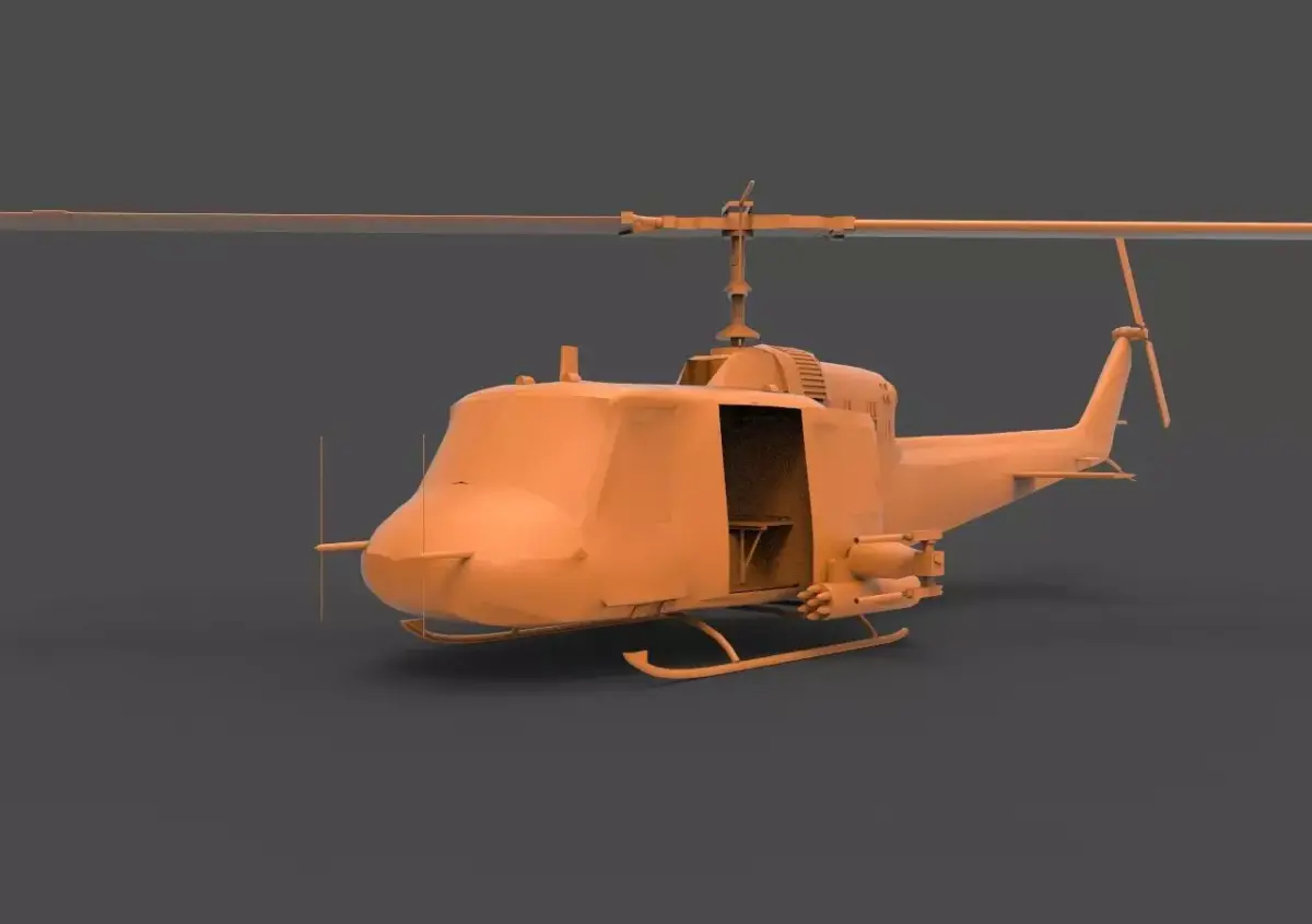 Bell UH-1 3D print model