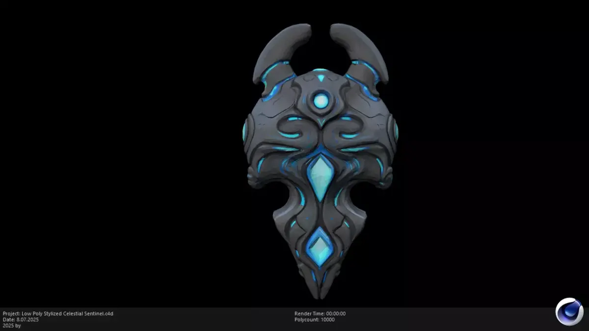 Low Poly Stylized Celestial Sentinel Low-poly 3D model