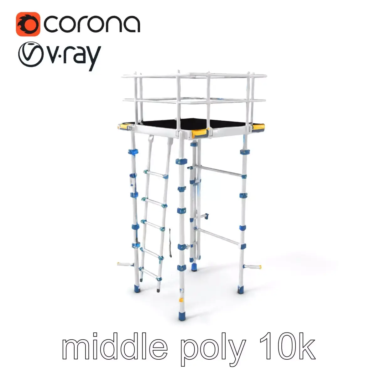 Modular Scaffold Ladder Heavy-Duty Metal Design model pack Low-poly 3D model