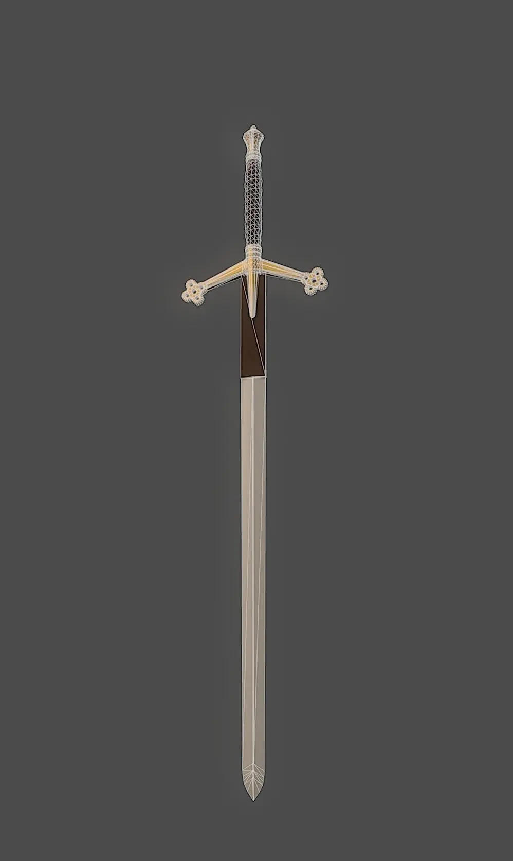 Scottish Claymore Low-poly 3D model