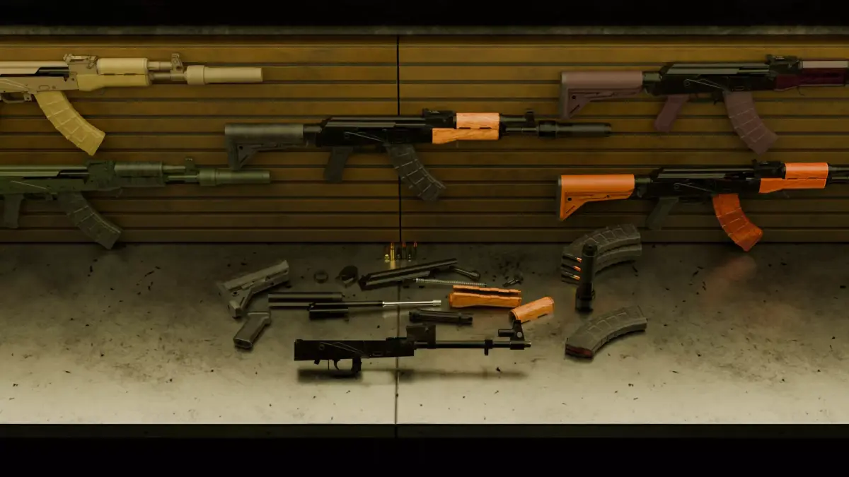 Customizable AK Low-poly 3D model