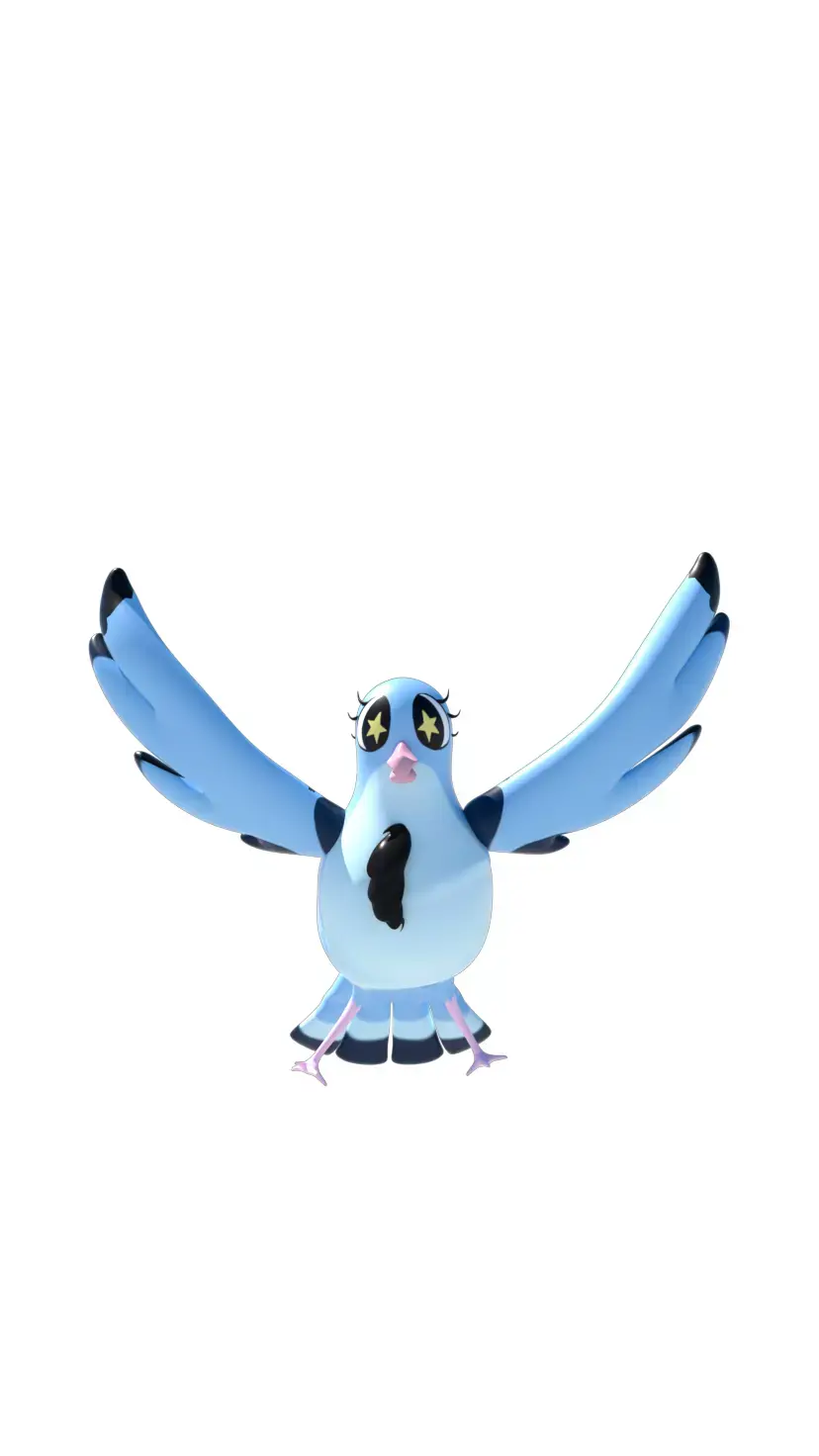 Cartoon seabird- petrel  3D model