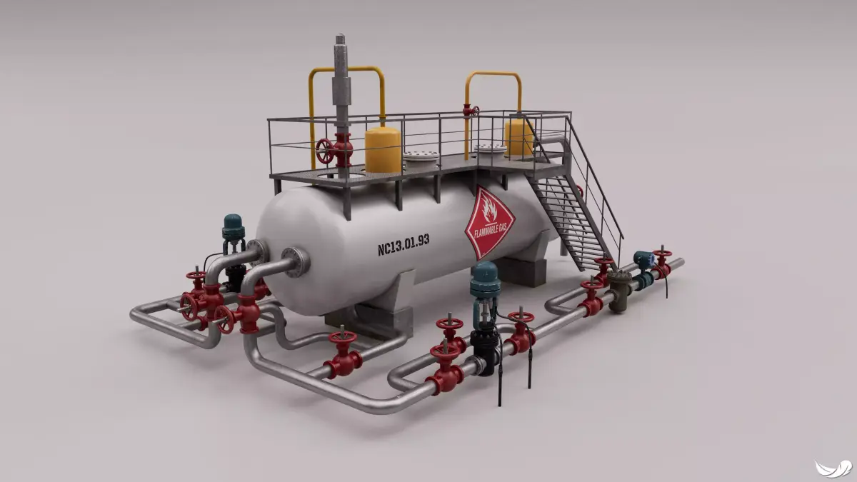 Industrial Gas Tank 3D model