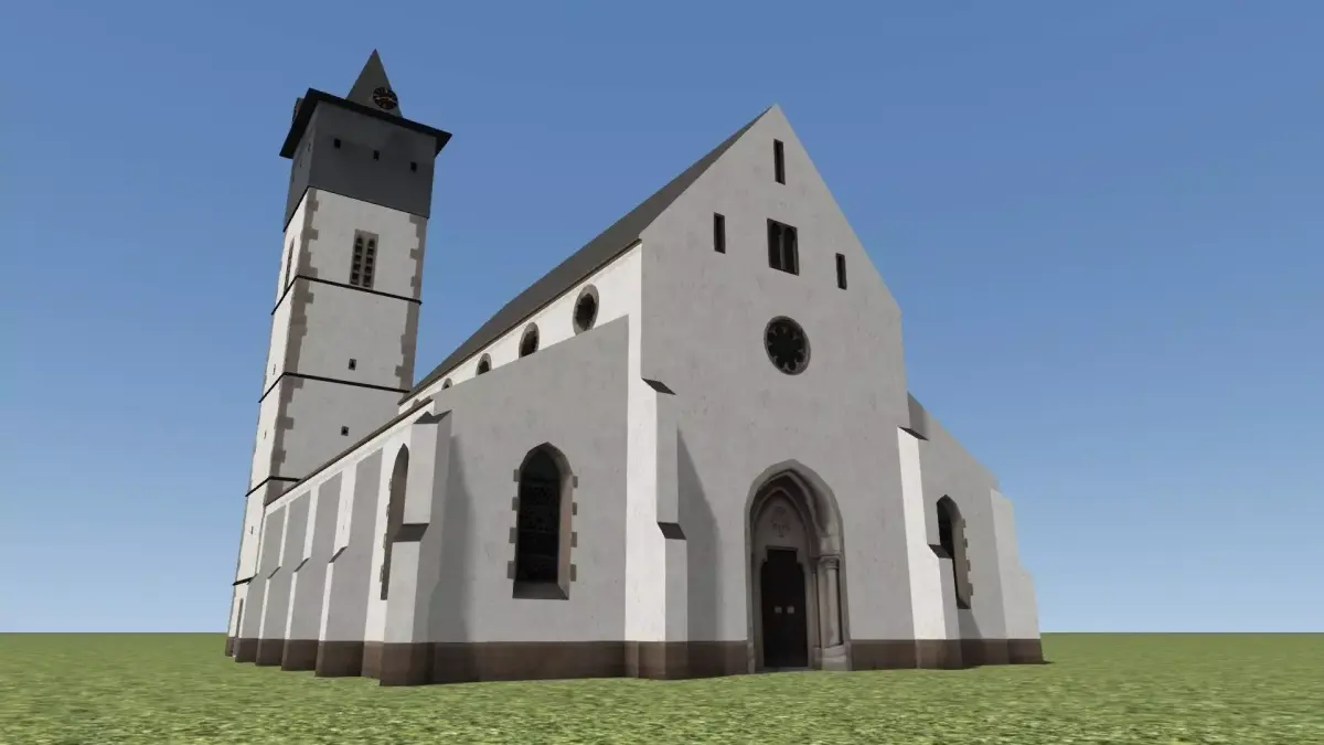 German Old Church Low-poly 3D model