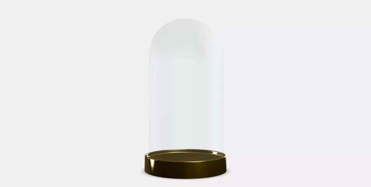 BEGAVNING Glass dome with base 3D model