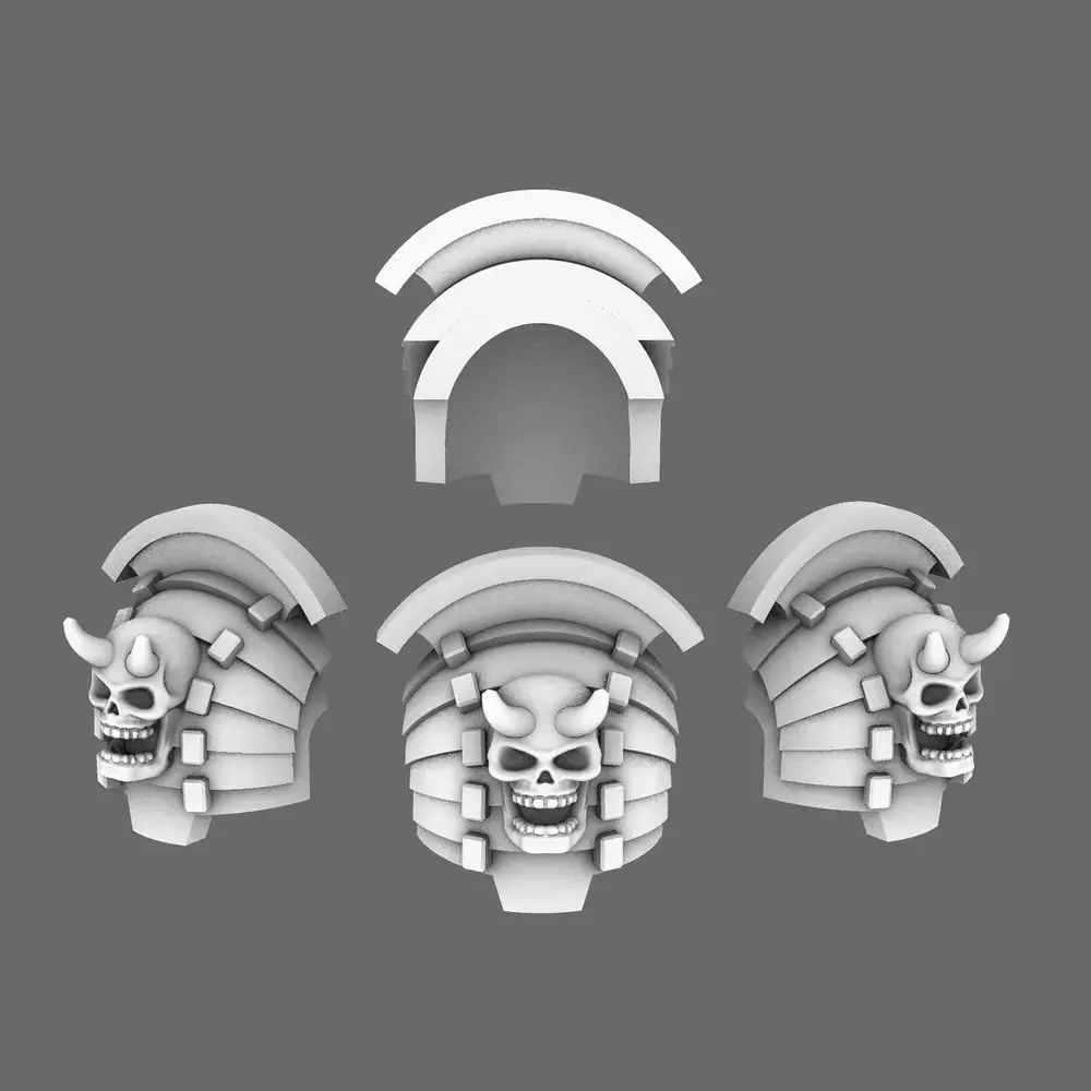 Cyber Samurai Destroyer V4 Bushi Shoulder Pads Type D 3D print model