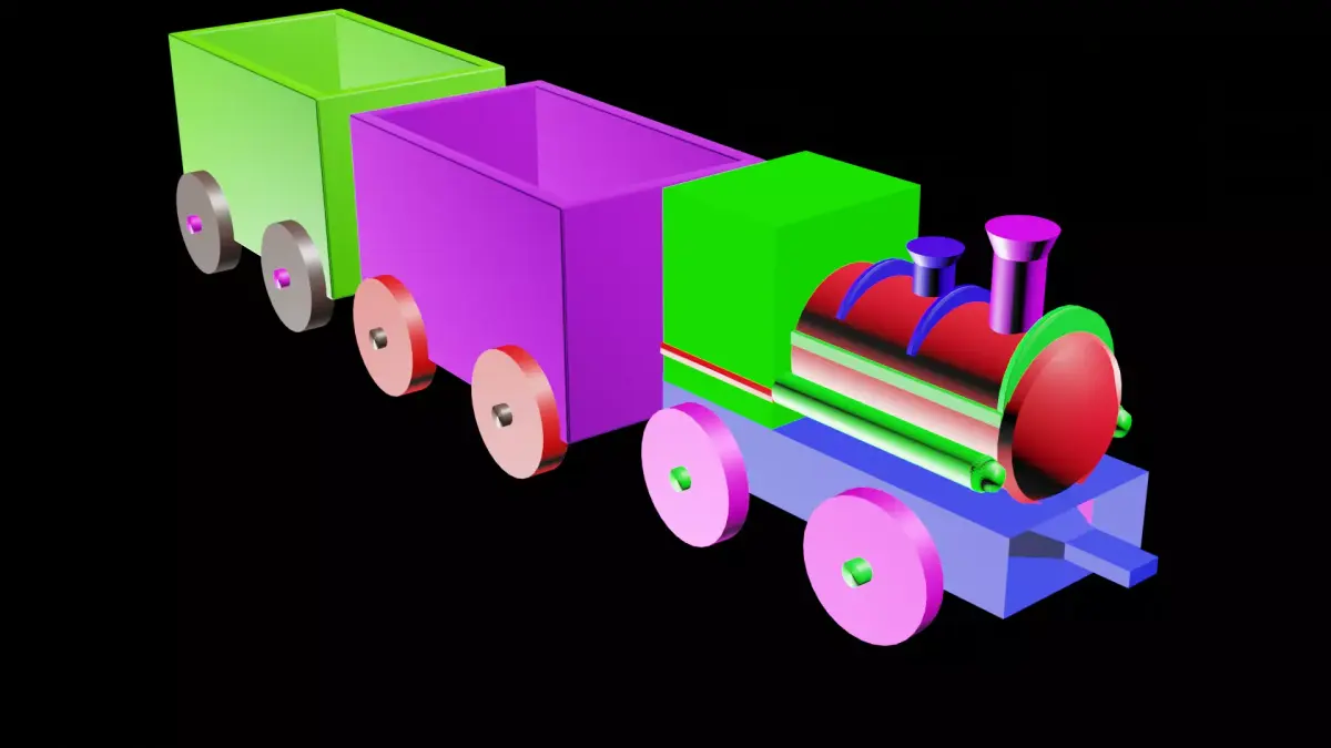 KIDS CARTOON TRAIN Low-poly 3D model