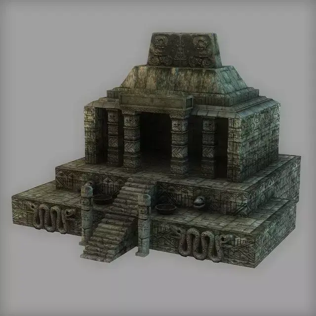 Low Poly Aztec Temple Low-poly 3D model