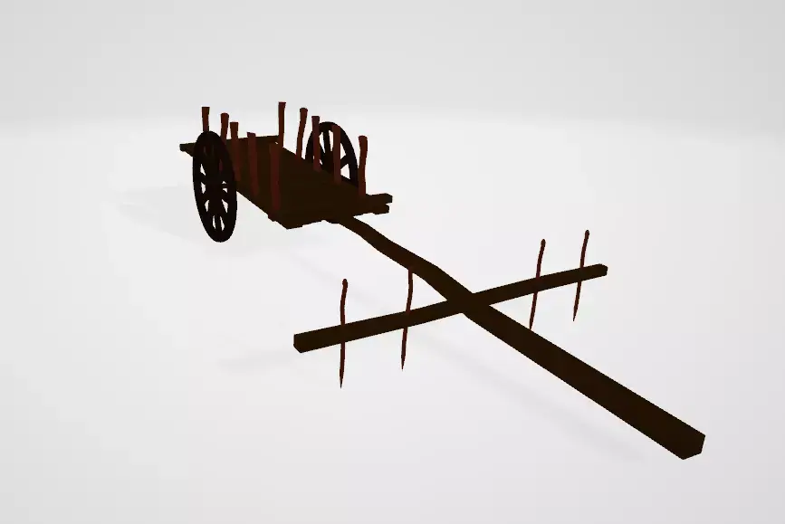 Cart for livestock animals Low-poly 3D model