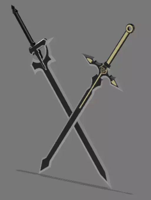 SAO Kirito Sword set modified 3D model