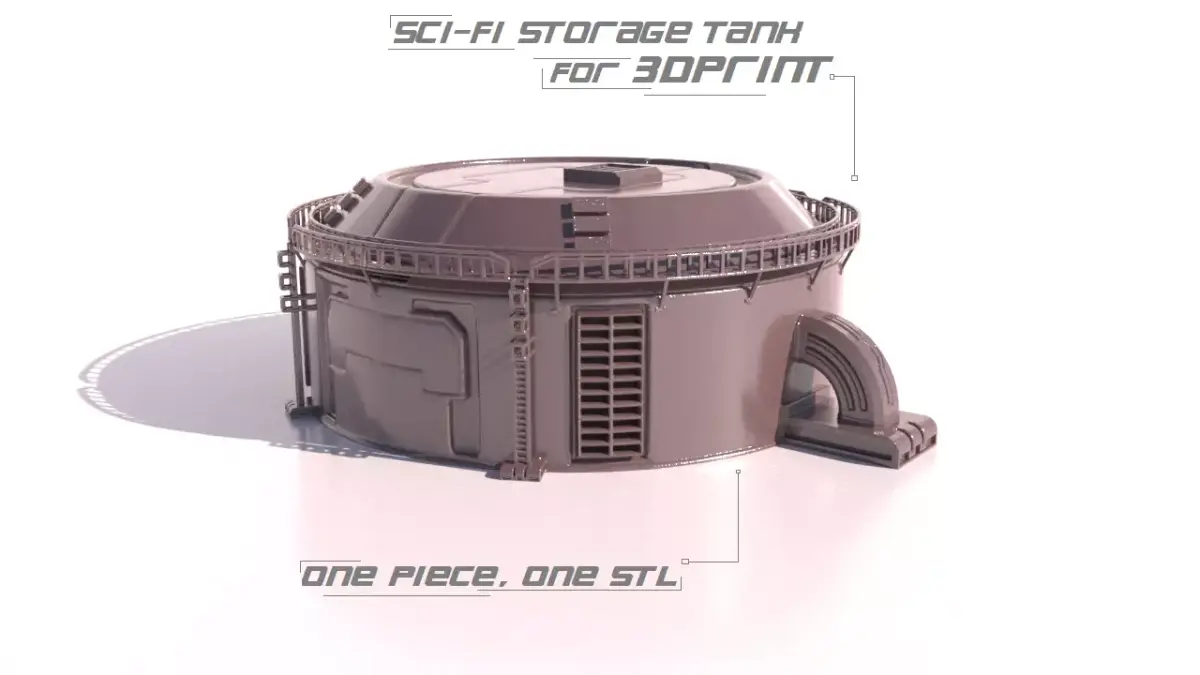 SCI-FI STORAGE TANK for 3Dprint 3D print model 2