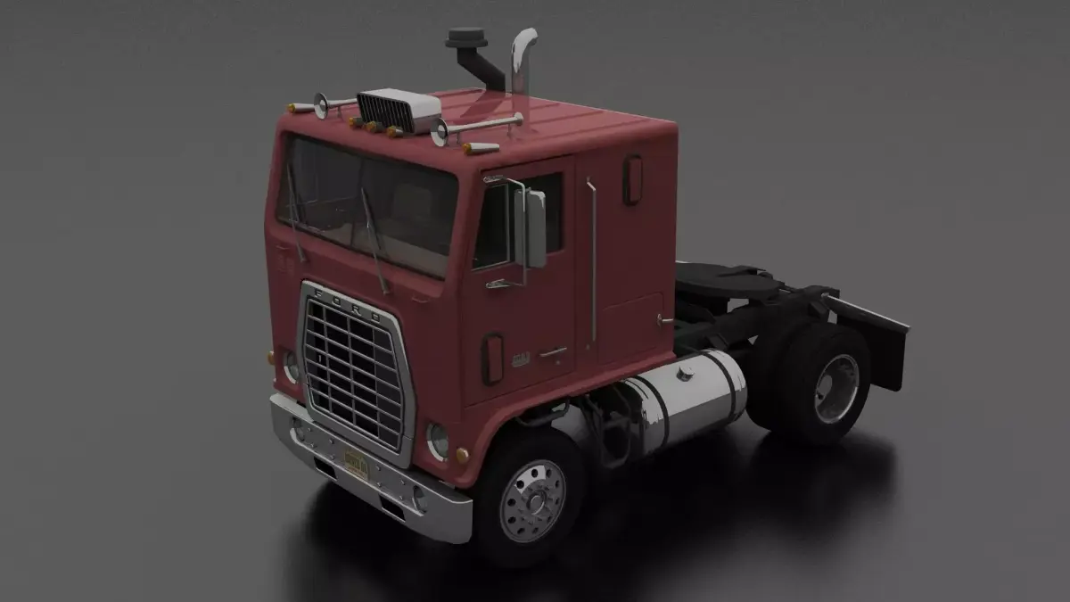 W-Series W-9000 Semi Truck 1974 Low-poly 3D model