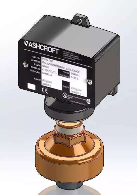 Ashcroft Pressure Switch with isolator 3D model
