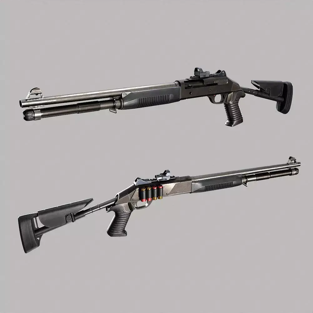 Benelli m4 shotgun pbr realistic weapon 3d model  Low-poly 3D model