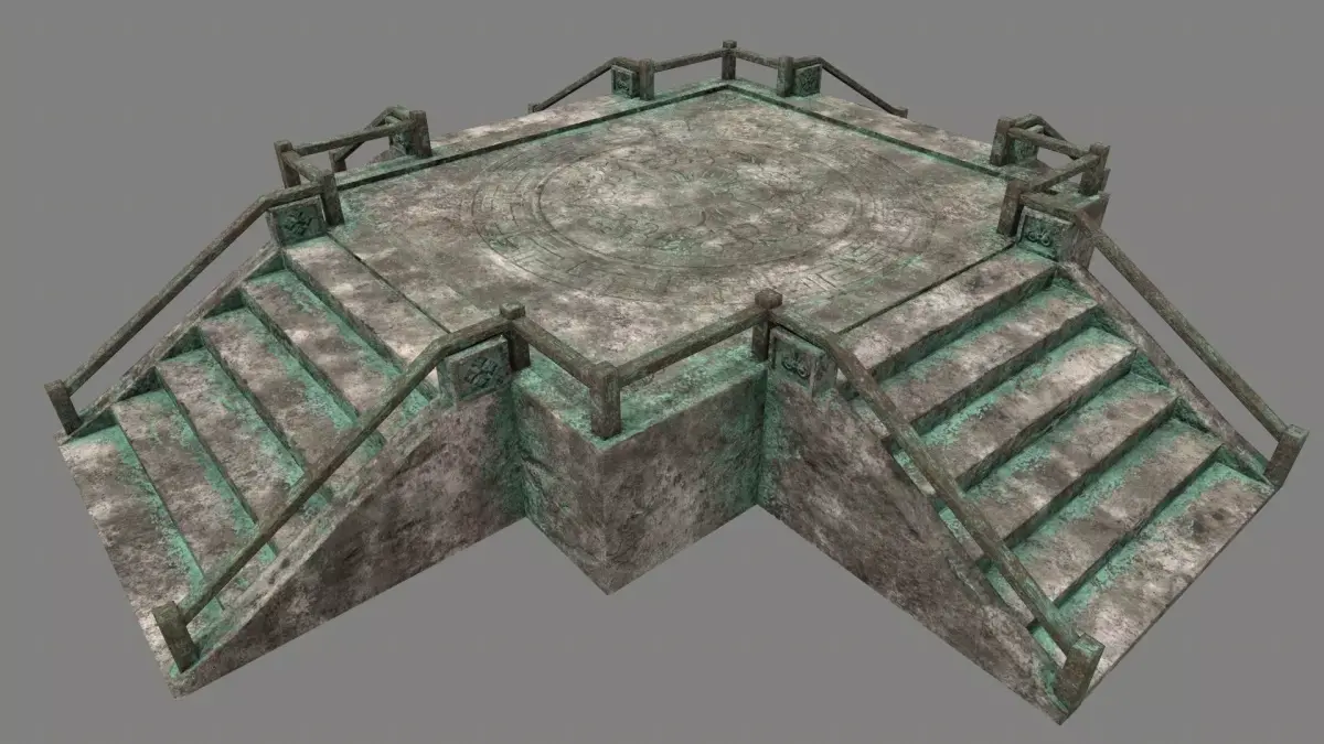 stairs stone staircase with metal railings Low-poly 3D model purchase