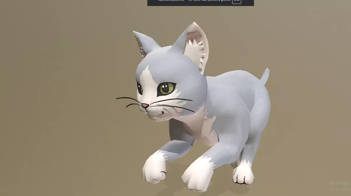GRAY CAT RUN Cycle 3D model