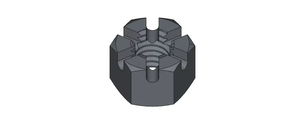 M10 Castle Nut 3D model