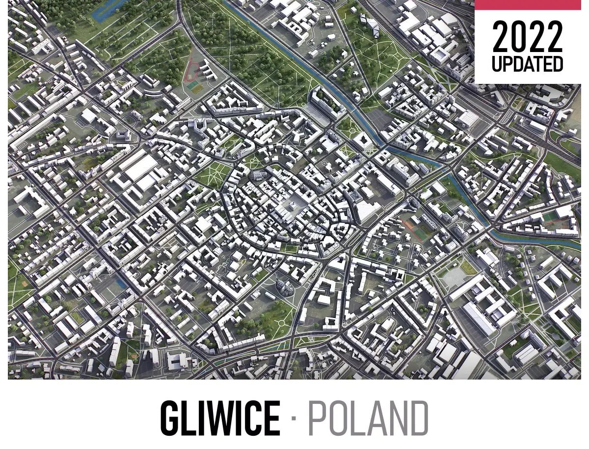 Gliwice Low-poly 3D model